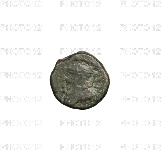 Bronze coin of Mithridates IV (Parthian king, reign c. 129–140 AD). Obverse: head of Mithridates IV in diadem, profile left. Reverse: eagle facing right. Parthian Kingdom, Iran. Diameter 9.5–10.0 mm; weight 1.05 g.