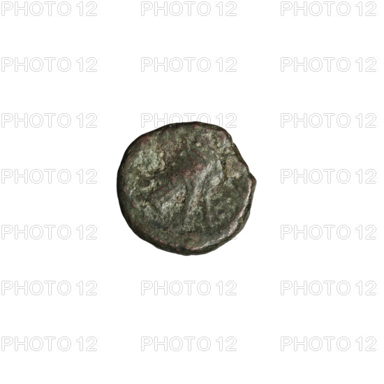 Bronze coin of Mithridates IV (king of the Parthians; 129–140 AD). Obverse: head of Mithridates IV in diadem, profile to the left. Reverse: eagle facing right. Parthian Kingdom, Iran. Date: 128–147. Coin diameter 9.5–10.0 mm, weight 1.05 g.
