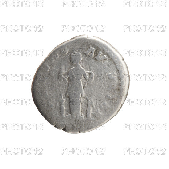 Denarius of Faustina the Younger (ca. 130–176), Roman empress 161–176; issuer: Marcus Aurelius (121–180), Roman emperor 161–180. Obverse: draped bust of Faustina II facing right, legend FAVSTINA AVGVSTA. Reverse: Fecunditas standing left holding two children, two more children at her sides, legend FECVND AVGVSTAE. Iconography: personifications, Fecunditas, children. Date: 161–176. Roman Empire, Rome. Coin: diameter 16.5–17.5 mm, weight 2.95 g, axis 165°.