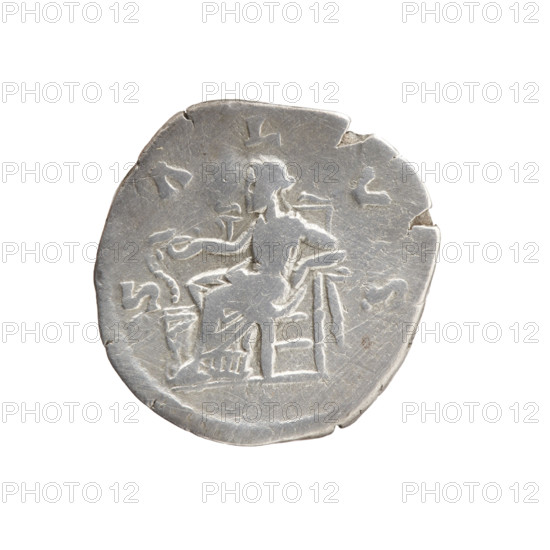 Denarius of Faustina the Younger (ca. 130–176; Roman empress 161–176), Marcus Aurelius (121–180; Roman emperor 161–180) — issuer. Obverse: Bust of Faustina II in drapery facing right, legend FAVSTINA · AVGVSTA around. Reverse: Salus seated on a throne facing left; in her outstretched right hand she holds a patera feeding a snake wrapped around an altar, left hand on the back of the seat, legend S · ALVS circumferential. Iconography: personifications, snakes, altars, paterae; inscription/subjects note Faustina the Younger. Date: 161–176 CE, Roman Empire (27 BC–476). Rome. Coin type: denarius; diameter 17.5–18.0 mm; weight 2.85 g; axis 180°.