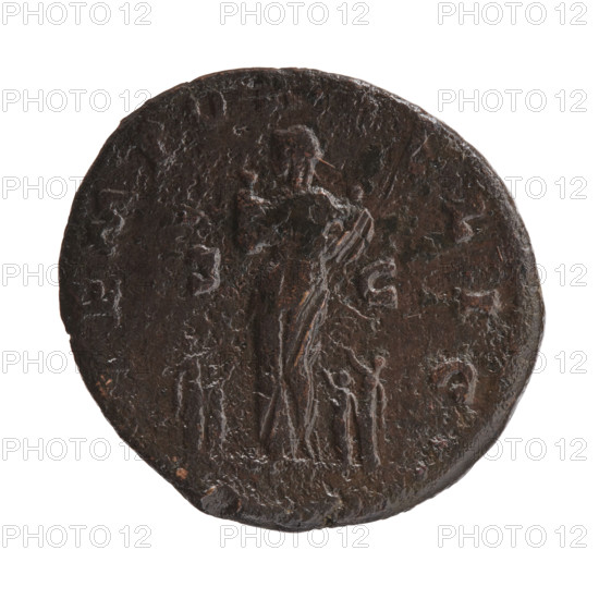 Marcus Aurelius (121–180; Roman emperor 161–180), issuer. Faustina the Younger (c.130–176; Roman empress 161–176). Bust of Faustina II in drapery facing right, legend AVSTINA AVGVSTA around. Reverse: Faustina (as Fecunditas) stands frontally, turns her head left, holds two infants in her arms; four children stand at her sides (two each). Reverse legend TEMPOR, LIC around; control marks SC in fields. Date: c.161–176. Roman Empire (27 BC–476), Rome. Coin (silver), diameter 24.0–25.5 mm, weight 9.20 g, axis 180°.