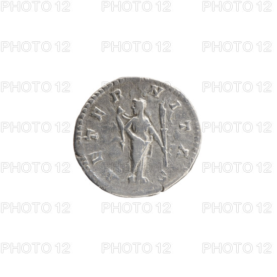 Denarius, Marcus Aurelius (121–180; Roman emperor 161–180), issuer; Faustina the Younger (ca. 130–176; Roman empress 161–176), posthumously; iconography: personifications, Aeternitas (personification), torches, veils. Obverse: Bust of Faustina II in drapery facing right, legend DIVA FAVSTINA PIA. Reverse: Aeternitas in a veil stands frontally, turns her head to the left, lifts a fold of the veil with her right hand, holds a torch in her left; legend AETERNITAS. After 176, Rome, Roman Empire (27 BC–476). Coin; diameter 18.0–18.5 mm; weight 3.00 g; axis 195°.