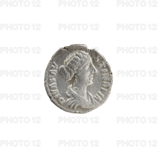 Denarius, Faustina the Younger (ca. 130–176; Roman empress 161–176) (posthumous), Marcus Aurelius (121–180; Roman emperor 161–180) (issuer). Obverse: Bust of Faustina II in drapery facing right, legend 'DIVA FAVSTINA PIA' around. Reverse: Rectangular altar with a pair of doors and a finial in the form of horns, legend 'CONSECRATIO' around. After 176, Roman Empire (27 BC–476), Rome. Coin; diameter 17.0–17.5 mm, weight 2.50 g, axis 180°.