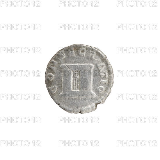 Denarius, Faustina the Younger (ca. 130–176; Roman empress 161–176) (posthumous), Marcus Aurelius (121–180; Roman emperor 161–180) (issuer). Bust of Faustina II in drapery facing right, inscribed DIVA FAVSTINA PIA around. Reverse: rectangular altar with a pair of doors and a finial in the form of horns, inscribed CONSECRATIO around. After 176 CE, Roman Empire (27 BC–476), Rome. Coin. Diameter 17.0–17.5 mm, weight 2.50 g, axis 180°.