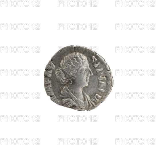 Denarius, Faustina the Younger (ca. 130–176; Roman empress 161–176) (posthumous), issuer: Marcus Aurelius (121–180; Roman emperor 161–180). Bust of Faustina II in drapery to the right, inscription 'DIVA FAVSTINA PIA' around. Reverse: rectangular altar with a pair of doors and a finial in the form of horns, legend 'CONSVL RATIO' (partial) around. After 176, Roman Empire (27 BC–476), Rome. Coin: diameter 16.5–18.0 mm, weight 2.60 g, axis 180°.