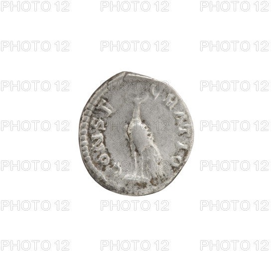 Denarius, Faustina the Younger (ca. 130–176; Roman empress 161–176) (posthumous issue). Issuer: Marcus Aurelius (121–180; Roman emperor 161–180). Obverse: Bust of Faustina II in drapery facing right, legend DIVA FAV—INA PIA. Reverse: Peacock standing left with folded tail, legend CONSE—CRATIO. Iconography: animals, peacocks, plumes. Date: after 176. Roman Empire, Rome. Coin: diameter 17.5–18.5 mm, weight 2.95 g, axis 180°.