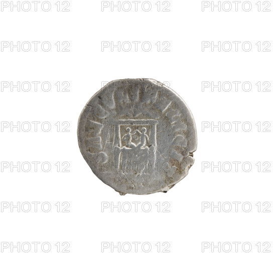 Denarius of Faustina the Younger (ca. 130–176; Roman empress 161–176), issuer Marcus Aurelius (121–180; Roman emperor 161–180). Obverse: draped bust of Faustina II facing right, legend FAVSTINA AVGVSTA. Reverse: draped throne (pulvinar) on which sit two children — twins Commodus and Antoninus — with legend SAECVLI FELICIT. Date: 161–176. Roman Empire (27 BC–476), Rome. Coin: diameter 17.0–17.5 mm, weight 3.12 g, axis 0°.