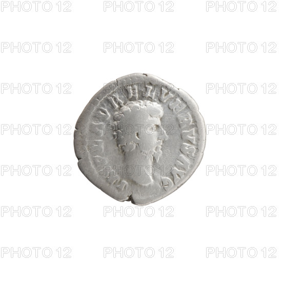 Denarius; issuer: Lucius Verus (Roman emperor, 130–169; emperor 161–169). Obverse: Head of Lucius Verus uncovered, facing right; legend IMP L AVREL VERVS AVG. Reverse: Concordia seated left, holding a patera in her outstretched right hand, left hand on seat back, cornucopia beneath the seat; legend CONCORD AVG COS II. Date: 161. Culture: Roman Empire. Place: Rome. Medium/function: coin. Weight: 3.02 g. Diameter: 17.5–18.5 mm. Axis: 195°.