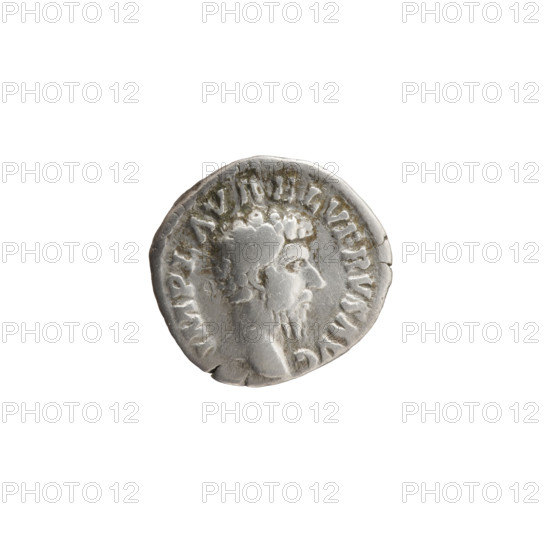 Denarius of Lucius Verus (130–169; Roman emperor 161–169). Obverse: head of Lucius Verus uncovered to the right, legend 'IMP L AVREL VERVS AVG.' Reverse: Providentia standing left, holding a globe in her outstretched right hand and a cornucopia in her left, legend 'PROV-DEO, RP COS II.' Date: 161. Roman Empire, Rome. Silver coin; weight 2.75 g; diameter 17.5–18.0 mm; axis 195°.