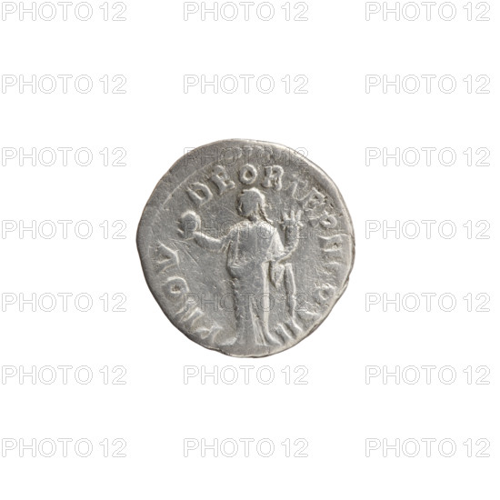 Denarius of Lucius Verus (130–169; Roman emperor 161–169). Obverse: Head of Lucius Verus uncovered to the right, legend L VERVS AVG. Reverse: Providentia standing left, holding a globe in her outstretched right hand and a cornucopia in her left, legend PROV·DEOR·TRP·II·COS·II. Date: 161–162. Culture/place: Roman Empire, Rome. Medium/object type: coin. Diameter: 17.0 mm. Weight: 2.75 g. Axis: 195°.