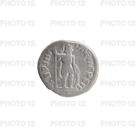 Denarius, Lucius Verus (130–169; Roman emperor 161–169). Obverse: Head of Lucius Verus without a cap to the right, inscription 'ERVS AVG - ARMENIA, VS' around. Reverse: Mars stands right, holds a spear in his right hand, rests his left on a round shield standing on the ground, inscription 'TR P IIII - IMP II COS II' around. Date: 163–164. Roman Empire (27 BC–476), Rome. Coin. Diameter 16.0–17.5 mm, weight 2.85 g, axis 180 degrees.