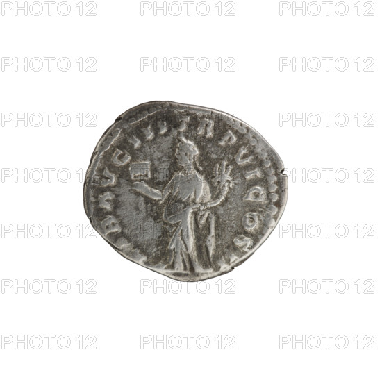 Denarius of Lucius Verus (130–169), Roman emperor 161–169; obverse: head of Lucius Verus in a laurel wreath facing right, inscribed L VERVS AVG ARM - PARTH MAX; reverse: Liberalitas in a long robe stands frontally with head turned left, holding an abacus in his right hand and a cornucopia in his left, inscribed LIB AVG III TR P VI COS II; dated 165–166; Roman Empire (27 BC–476), Rome; coin (silver), diameter 16.5–19.5 mm, weight 3.05 g, axis 0°