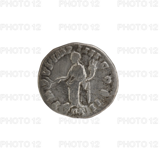 Denarius of Lucius Verus (130–169), Roman emperor (161–169). Obverse: head of Lucius Verus in laurel wreath facing right, inscription L VERVS AVG ARM - PARTH MAX. Reverse: Pax standing left, holding a twig in his right hand and a cornucopia in his left, inscription TR P VI IMP IIII COS II; episode PAX, 166. Coin of the Roman Empire (27 BC–476), Rome. Silver coin; diameter 17.0–18.5 mm, weight 3.05 g, axis 180 degrees.