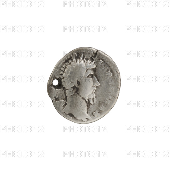 Denarius, Lucius Verus (130–169; Roman emperor 161–169), issuer: Lucius Verus. Obverse: Head of Lucius Verus in a laurel wreath facing right, inscription 'ARM - PARTH MAX' all around. Reverse: Victoria stands right, holds a palm branch in her right hand, supports her left hand on a round shield with the inscription 'VIC / PAR' attached to the trunk of a palm tree; surrounding inscription 'IMP IIII COS II'. Date: 166. Subject: Roman deities (Victoria), palm branches, shields; iconography of Lucius Verus. Culture: Roman Empire (27 BC–476), Rome. Object type: coin (denarius). Diameter: 16.0–17.5 mm. Weight: 2.95 g. Axis: 180 degrees.
