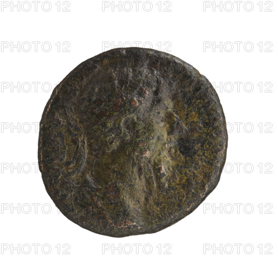 Lucius Verus (130–169; Roman emperor 161–169), issuer. Obverse: Head of Lucius Verus in laurel wreath facing right, legend VERVS AVG, M PAR. Reverse: Three trophies consisting of armor and shields, legend IMP IIII CO, in fields -C. Date: 166–167. Roman Empire (27 BC–476), Rome. Coin; diameter 24.0 mm, weight 10.25 g, axis 0°.