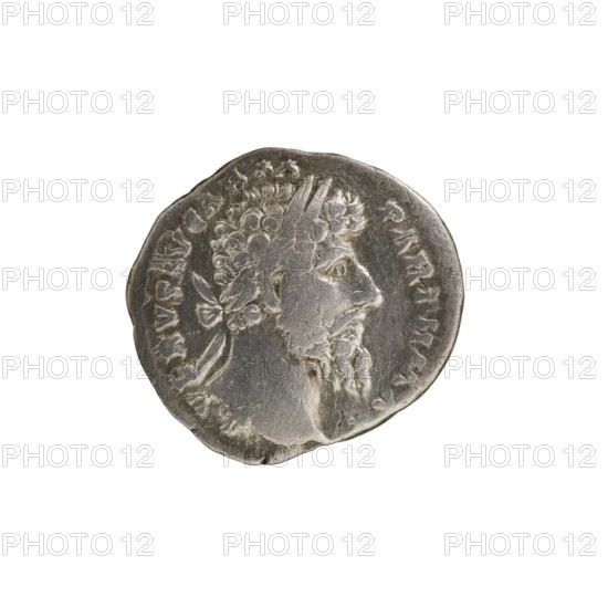 Denarius of Lucius Verus (130–169; Roman emperor 161–169). Obverse: Head of Lucius Verus in laurel wreath facing right, inscription 'L VERVS AVG ARM - PARTH MAX' around. Reverse: Aequitas standing left, holding scales in his right hand and a cornucopia in his left, inscription 'TR P VIII IMP IIII COS III' around. Date: 167–168. Roman Empire (27 BC–476), Rome. Coin. Diameter: 17.5–18.5 mm. Weight: 2.65 g. Axis: 0 degrees.