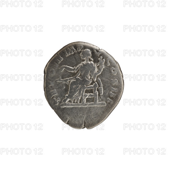 Denarius of Lucius Verus (130–169; Roman emperor 161–169). Obverse: Head of Lucius Verus with laurel wreath facing right, inscription 'L VERVS AVG ARM - PAR, AX' all around. Reverse: Aequitas seated left, holding scales in his right hand and a cornucopia in his left, inscription 'TR P VIII IMP - V COS III' all around. Date: 168. Place: Rome, Roman Empire (27 BC–476). Coin; diameter 18.0–19.0 mm, weight 2.70 g, axis 0°.