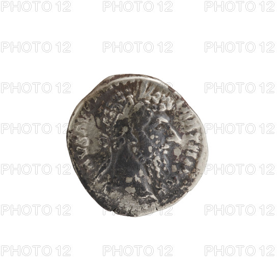 Denarius of Lucius Verus (130–169; Roman emperor 161–169), issuer: Lucius Verus. Obverse: Head of Lucius Verus in laurel wreath right, inscription L VERVS AVG ARM - PARTH MAX. Reverse: Fortuna seated left, holding a rudder in her right hand and a cornucopia in her left, inscription FORT RED TR P VIII - IMP. Date: COS III, 168. Roman Empire (27 BC–476), Rome. Coin; diameter 16.5–17.5 mm, weight 3.32 g, axis 180°.
