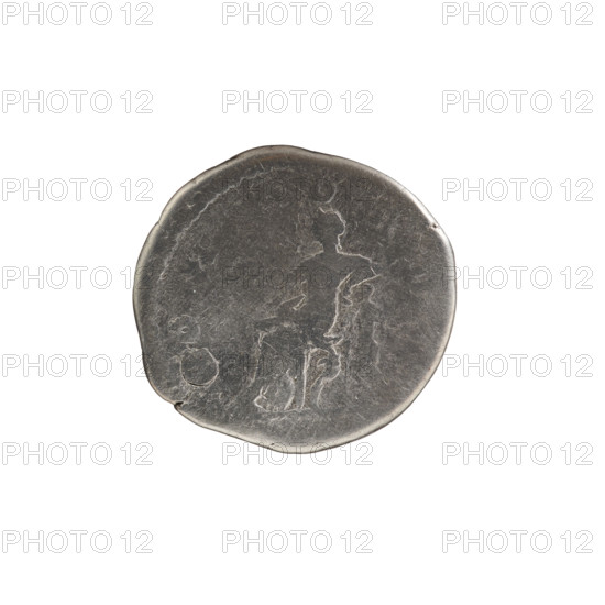 Denarius, Lucius Verus (130–169; Roman emperor 161–169), issuer Lucilla (149–182; Roman empress 164–169). Obverse: Bust of Lucilla in drapery to the right, inscription LVCILLAE AVG ANTON. Reverse: Concordia seated on a throne to the left, holding a patera in her right hand and resting her left hand on the figure of Spes, under cornucopia seat, legend CON ORD (all around). Iconography: personifications Concordia and Spes, pateras, cornucopias. Date: 164–169. Culture: Roman Empire. Place: Rome. Object type: coin (denarius). Measurements: diameter 17.0–18.5 mm, weight 2.25 g, axis 180°.