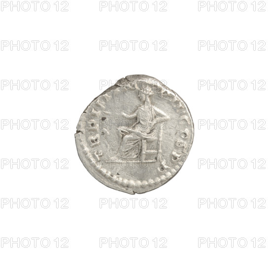 Denarius of Commodus (reign 177–192). Obverse: Bust of Commodus wearing laurel wreath, drapery and armor, facing right; inscription REL COM - MODVS AV. Reverse: Personification Salus seated left, holding a twig in right hand, left hand on back of seat, a snake in front; inscription TR P III IM - P II COS PP. Issuer: Marcus Aurelius? / Commodus; iconography: snakes, twigs, personifications. Date: 177–178 CE. Roman Empire, Rome. Coin. Diameter 17.0–17.5 mm; weight 3.00 g; axis 180°.