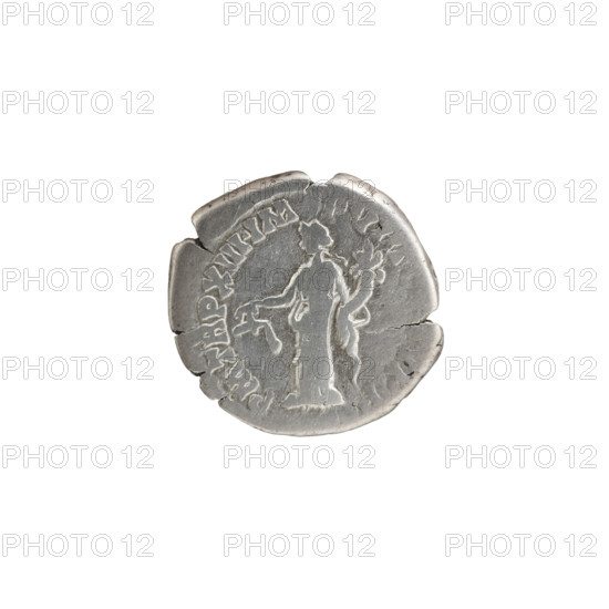 Denarius, Commodus (161–192; Roman emperor 177–192). Obverse: Head of Commodus in laurel wreath facing right; inscription 'M COMM ANT - P FEL' all around. Reverse: Aequitas (personification) standing left, holding scales in his right hand and a cornucopia in his left; inscription 'PM TR P XIII IMP - P VIII V PP' all around. Date: 187–188. Roman Empire (27 BC–476), Rome. Coin. Diameter: 17.5–18.5 mm. Weight: 3.10 g. Axis: 180°.