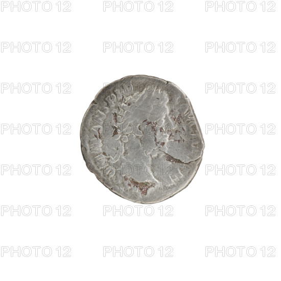 Denarius; issuer: Commodus (161–192; Roman emperor 177–192). Obverse: head of Commodus in a laurel wreath facing right, legend COMM ANT P FE - L AVG BRIT PP. Reverse: Fides standing left, holding ears of corn in his right hand and a standard in his left, legend FIDEI COH PM TR - P XVI COS VI. Date: 190–191. Culture/place: Roman Empire, Rome. Medium/function: coin. Dimensions: diameter 17.0–18.0 mm, weight 2.80 g, axis 0°.