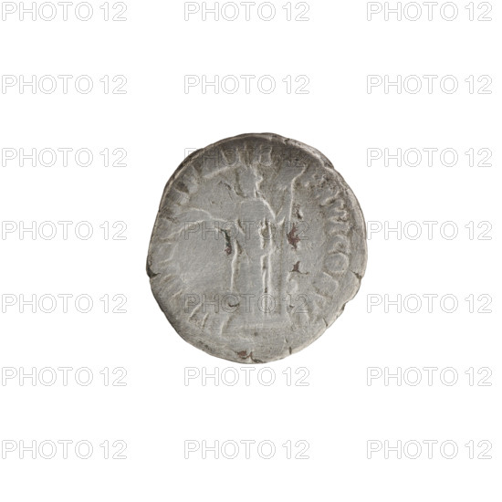 Denarius of Commodus (reigned 177–192). Obverse: Laureate head of Commodus facing right, inscription COMM ANT P FE L AVG BRIT PP. Reverse: Fides standing left, holding ears of corn in right hand and a standard in left, inscription FIDEI COH PM TR P XVI COS VI. Date: 190–191. Roman Empire, Rome. Coin; diameter 17.0–18.0 mm; weight 2.80 g; axis 0°.