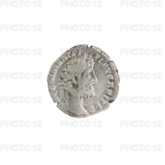 Denarius, Commodus (161–192 CE; Roman Emperor 177–192) — obverse: head of Commodus in laurel wreath facing right, inscription M COMM ANT PF — EL AVG BRIT PP; reverse: Genius standing left, holding a patera over a burning altar in his right hand and a cornucopia in his left, inscription GE — ELIC COS VI; date: 190–191 CE; place: Rome; culture: Roman Empire; medium: silver coin; diameter 17.5–18.0 mm; weight 3.30 g; axis 180°
