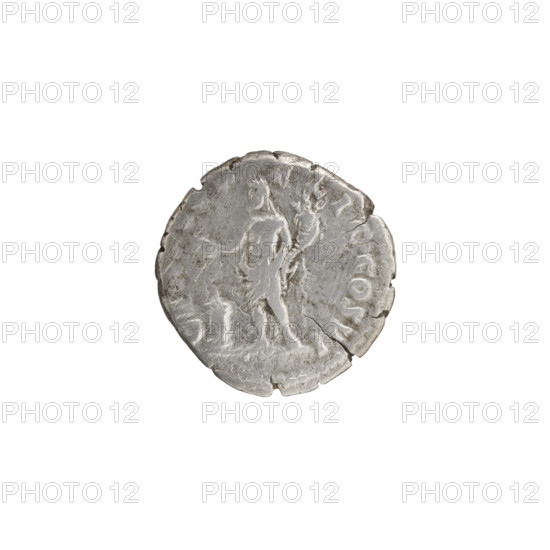 Denarius, Commodus (161–192; Roman Emperor 177–192), obverse: Head of Commodus in laurel wreath facing right, inscription 'M COMM ANT PF - EL AVG BRIT PP' all around; reverse: Genius standing left, holding a patera over a burning altar in his right hand and a cornucopia in his left, inscription 'GE - ELIC COS VI' all around. Date: 190–191. Place: Rome, Roman Empire. Material: coin. Measurements: diameter 17.5–18.0 mm, weight 3.30 g, axis 180 degrees.