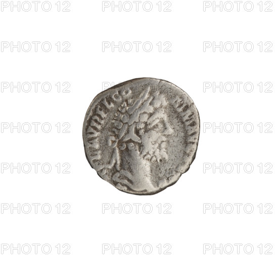 Denarius, Commodus (161–192; Roman emperor 177–192). Obverse: Head of Commodus in a laurel wreath facing right, inscription AEL AVREL CO - MM AVG all around. Reverse: Jupiter, dressed only in a flowing cloak, walks left, turns his head right, holds a thunderbolt in his outstretched right hand and a long scepter in his left; four stars in the left field, three in the right, inscription IOVI DEF - ENS SALV all around. Date: 191–192. Roman Empire (27 BC–476), Rome. Coin: diameter 17.0–17.5 mm, weight 2.35 g, axis 15°.