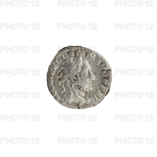 Denarius of Commodus (161–192 CE), issuer. Obverse: Head of Commodus in laurel wreath facing right; inscription L AEL AVREL COMM AVG P FEL. Reverse: Club in the middle of a wreath; inscriptions HER - C, L / ROM - AN / AV - GV horizontally in both fields. Iconography: bust in lion skin, clubs, lion skin (attribute), wreaths. Date: 191–192 CE. Roman Empire; Rome. Coin. Diameter 16.0–16.5 mm; weight 2.55 g; axis 180°.