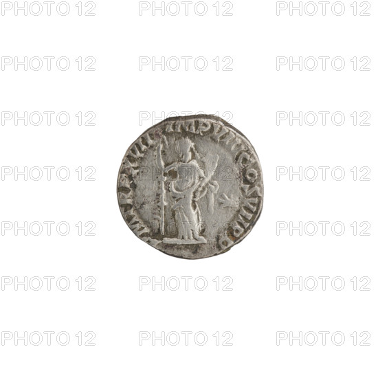 Denarius of Commodus (reigned 177–192). Obverse: Head of Commodus in laurel wreath facing right, inscription L AEL AVREL CO - MM AVG P FEL. Reverse: Fides (Fidelity) standing left, holding a banner in her right hand and a cornucopia in her left, star in right field, inscription P M TR P XVII - IMP VIII COS VII PP. Date: 192. Roman Empire, Rome. Coin; diameter 15.0 mm, weight 2.70 g, axis 180°.