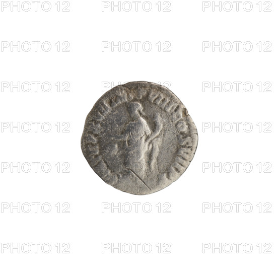 Denarius, Commodus (161–192 CE), ca. 192. Obverse: Head of Commodus in laurel wreath facing right, inscription AEL AVREL COM - M AV (all around). Reverse: Fortuna Felix standing left, holding a caduceus in right hand and a cornucopia in left, right foot on the prow of a ship, star in left field, inscription P M TR P XVII IM - P VIII COS VII PP (all around). Roman Empire (27 BCE–476 CE), Rome. Coin; diameter 16.0 mm, weight 1.85 g, axis 15°.