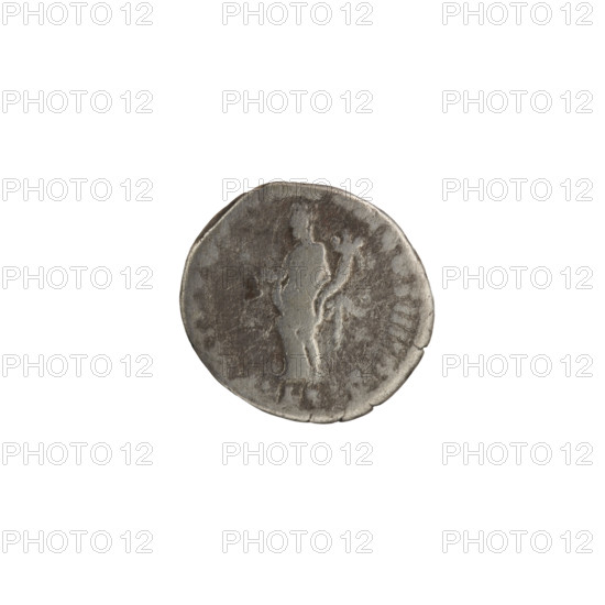 denarius, Commodus (161–192; Roman emperor 177–192), issuer, caduceus, Felicitas (personification), personifications, Commodus — iconography, cornucopia, Head of Commodus in a laurel wreath facing right, legend COMM A - AVG P BRIT around, reverse: Felicitas standing left holding a caduceus in her right hand and a cornucopia in her left, legend PM TR P V, II COS IIII PP around, episode EL, 184, Roman Empire (27 BC–476), Rome, coin; diameter 15.5–16.5 mm, weight 2.60 g, axis 0°