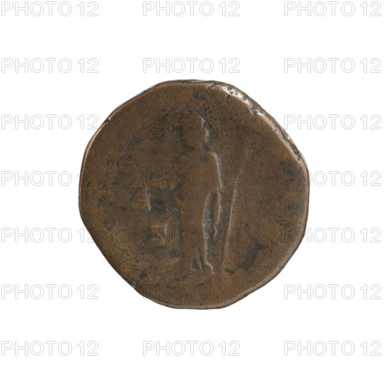Dupondius, Marcus Aurelius (121–180; Roman emperor 161–180), issuer; Commodus (161–192; Roman emperor 177–192); personifications. Obverse: head of Commodus in a radiant crown to the right, legend EL COMMO DVS all around. Reverse: Libertas stands frontally with his head turned left, holding a pileus in his right hand and a staff (vindicta) in his left, legend RTA all around, in fields 178. Roman Empire, Rome. Coin; dia. 23.5–24.0 mm, weight 10.90 g, axis 180°.