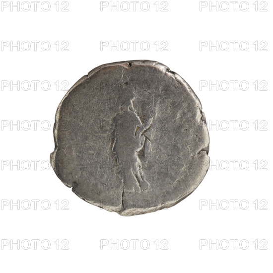 Denarius of Pertinax (emperor 126–193), 193. Obverse: head of Pertinax in laurel wreath facing right, inscription IMP CAES P HELV - PERTIN AV. Reverse: Aequitas standing left holding scales in right hand and cornucopia in left, inscription A, RP COS II. Roman Empire; Rome. Coin; diameter 17.0 mm; weight 2.95 g; axis 0°.