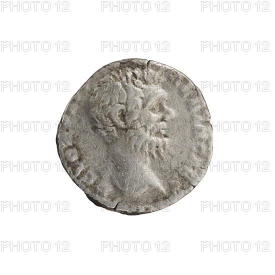 Denarius, ca. 194–195. Obverse: Head of Clodius Albinus without a cap to the right, inscription D CLOD - ALBIN CAES. Reverse: Felicitas standing left, holding a caduceus in right hand and a long scepter in left, inscription FELICI - A - S - COS II. Issuers: Clodius Albinus (c.150–197; Roman emperor 193–197) and Septimius Severus (146–211; Roman emperor 193–211). Iconography: personifications, caducei, scepters. Roman Empire, Rome. Coin (denarius): diameter 16.5 mm, weight 2.75 g, axis 180°.
