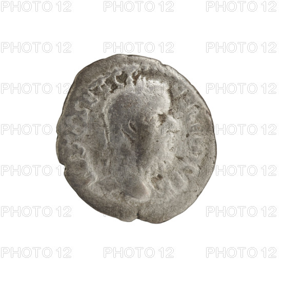 Denarius of Pescennius Niger (ca. 135–194; Roman emperor 193–194). Obverse: Head of Pescennius Niger in a laurel wreath facing right, legend IMP CAES CP·ESCE NIGER. Reverse: Jupiter seated on a throne facing left; in his right hand he holds Victoria standing on a globe, in his left a scepter, legend IOVI P·RAE OR. Date: 193–194 CE. Place: Antioch on the Orontes, Roman Empire. Coin; diameter 16.5–18.0 mm, weight 2.40 g, axis 180°.