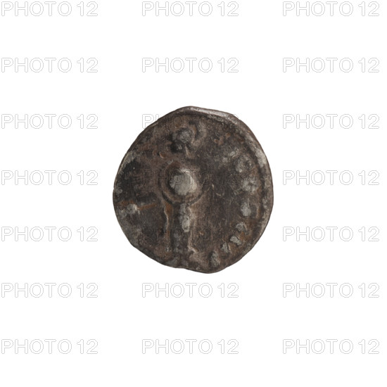 Denarius, Roman deities; Septimius Severus (Roman emperor, 146–211) — iconography: Minerva (mythology). Obv.: L. SEPT. SEV. PERTAVG. IMP. VII. Head of Septimius Severus in a laurel wreath facing right, pearl rim. Rev.: COS. II P P. Minerva standing facing left, holding a spear and a round shield diagonally downwards, pearl rim. Date: 194–198. Roman Empire (27 BC–476). Coin. Diameter 16.5–17.0 mm. Weight 1.97 g.