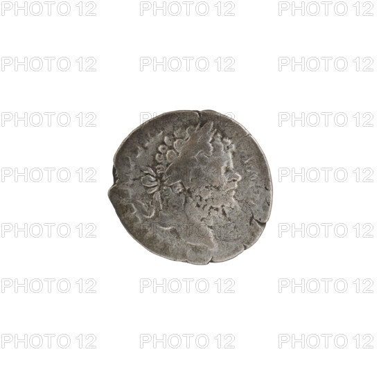Denarius depicting Roman deities: Obv. LSEPT SEVPERT AVGIM — Head of Septimius Severus in a laurel wreath facing right. Rev. AVG G COSIIP P — Victoria running left, holding a wreath in her right hand and a palm in her left. Iconography: Victoria, wreaths, palm branches. Maker/subject: Septimius Severus (Roman emperor, 146–211). Date: 197–198. Medium/format: Roman coin; diameter ~17.0–17.5 mm; weight 2.75 g.