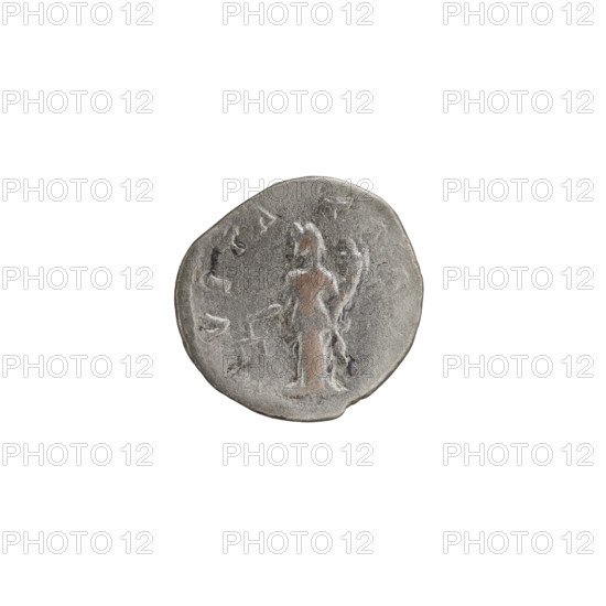 Denarius, personifications; Septimius Severus (Roman emperor, 146–211) — iconography: Aequitas (personification). Obv.: AVGIMPXIPARTMAX Head of Septimius Severus in a laurel wreath facing right, pearl rim. Rev.: AEQVITAS TIAVGG Aeqvitas standing frontally, head turned left, holding scales in his right hand and a cornucopia in his left, pearl rim. Date: 198–200. Roman Empire (27 BC–476). Material: coin. Diameter: 15.5–17.0 mm. Weight: 2.30 g.