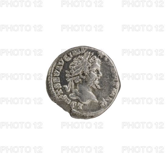 denarius, Roman deities, Victoria, Septimius Severus (Roman emperor, 146–211) — iconography. Obv.: L. SEPT. SEV. AVG. IMP. X. PART. MAX. Head of Septimius Severus in a laurel wreath facing right, pearl rim. Rev.: VICTORIAE P. R. T. HICAE. Victoria striding left, holding a wreath in her right outstretched hand and a trophy in her left; at her feet on the left a prisoner with his hands tied behind his back sits, pearl rim. 198–200 CE, Roman Empire. Coin: diameter 18.0–18.5 mm, weight 2.85 g.