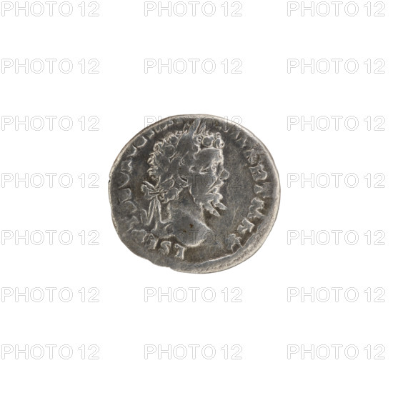 Denarius depicting Victoria; obverse: head of Septimius Severus in a laurel wreath facing right, pearl rim, legend LSEPTSEVAVG, XIPARTMAX; reverse: VICTP AR T HIC AE, Victoria striding left holding a wreath in her right outstretched hand and a trophy in her left, a prisoner with hands tied behind his back seated at her feet, pearl rim. Roman, 198–200 CE, Rome; silver coin, diameter ~18.0–18.5 mm, weight 2.95 g.