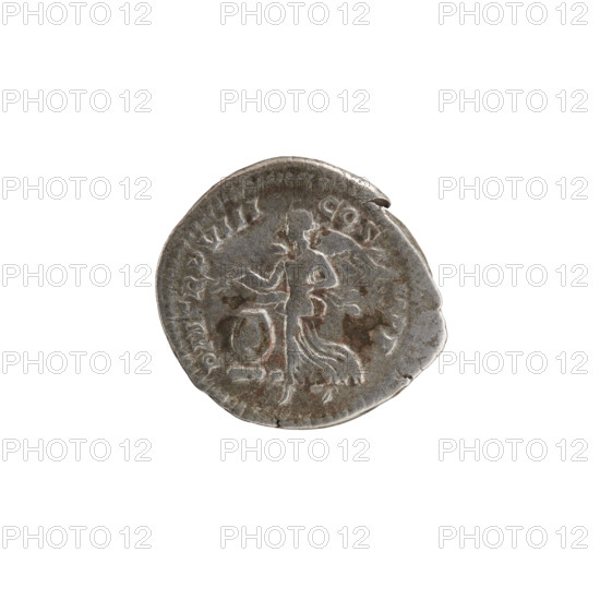 Denarius; obverse: SEVERVSAVG PARTMAX — head of Septimius Severus in a laurel wreath facing right, pearl rim. Reverse: PMTRPVIII COS IIPP — Victoria tiptoes left, holding a garland in both hands; at her feet left a round shield on a pedestal, pearl rim. Circa 200 CE, Roman Empire (27 BC–476). Rome. Coin; diameter 18.0–19.0 mm, weight 3.30 g.