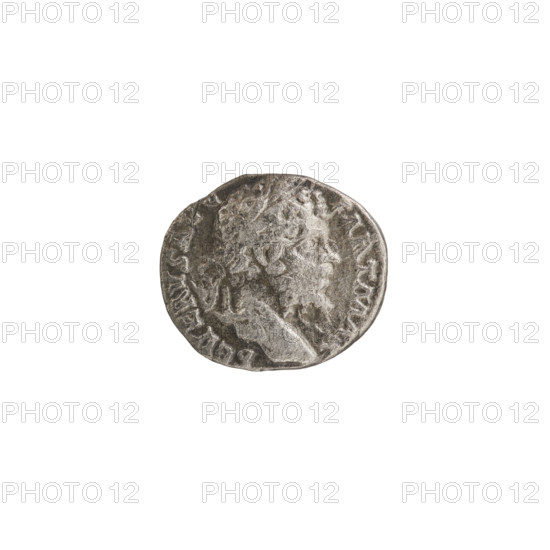 Denarius; personifications; Septimius Severus (Roman emperor, 146–211) — iconography. Coin (personification). Obv.: SEVERVSAVG PARTMAX — head of Septimius Severus in a laurel wreath facing right, pearl rim. Rev.: MONETA AV GG — coin standing turned left, holding scales in the right hand and cornucopia in the left. Date: 200–201. Culture: Roman Empire (27 BC–476). Place: Rome. Material: coin. Dimensions: diam. 14.5 mm, diam. 17.0 mm; weight 3.07 g.