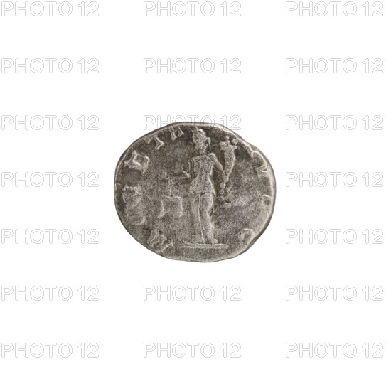 Denarius, personifications, Septimius Severus (Roman emperor; 146–211) — Coin. Obv.: SEVERVSAVG PARTMAX — Head of Septimius Severus in a laurel wreath facing right, pearl rim. Rev.: MONETA AV GG — Coin standing turned left, holding scales in the right hand and a cornucopia in the left. Date: 200–201. Roman Empire (27 BC–476). Rome. Coin dimensions: dia. 14.5 mm, dia. 17.0 mm; weight 3.07 g.