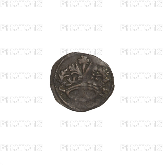 Crown denarius of Sigismund I the Old (King of Poland; reign 1506–1548). Obverse: crown with letters S and P on the sides. Reverse: eagle with head turned to the left, wearing a crown and displaying long talons; motifs include talons, crowns, eagles, wings. Date: 1506–1548. Place: Kraków, Poland. Medium: coin. Weight: 0.37 g.