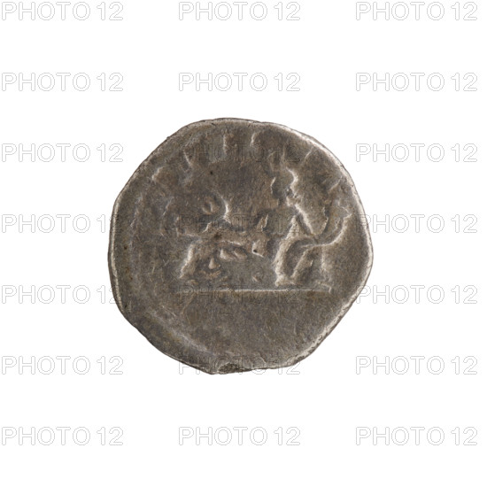 Denarius, personifications. Obv.: SEVERVS PIVS AVG — Head of Septimius Severus in a laurel wreath facing right, pearl rim. Rev.: AFRICA — Africa seated on the ground facing left, wearing a lion skin, holding a scorpion in her right hand and a cornucopia resting on a rock in her left; at left a modius with ears of corn, pearl rim. Roman Empire, 201–210 CE. Silver coin (denarius); diameter ~18.5–19.5 mm; weight 2.95 g.