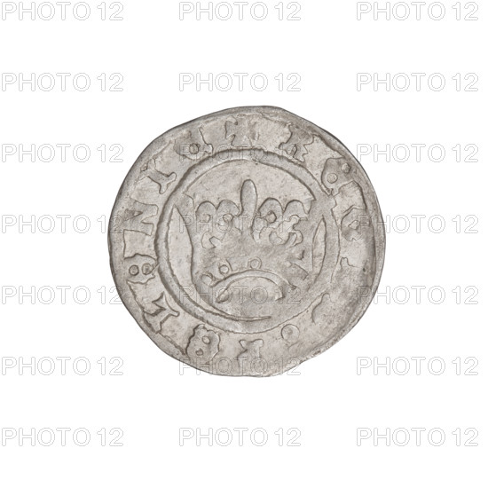 Crown half-grosz, Sigismund I the Old (King of Poland; 1506–1548). Obverse: Polish crowned eagle facing left, talons at the bottom; inscription in the rim. Reverse: crowned shield (crown straight ahead); inscription in the rim. Date range 1506–1548. Silver coin, weight 1.01 g.