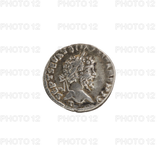 denarius, Septimius Severus (Roman emperor; 146–211) - iconography, Juno Moneta (mythology), Coin (personification). Obv.: L SEPT SEV A MAX Head of Septimius Severus in a laurel wreath facing right, pearl rim. Rev.: MONETA AVGG Coin seated facing left, holding scales in the right hand, cornucopia in the left, pearl rim. 198–202, Roman Empire (27 BC–476), East. Coin: diameter 17.5 mm, diameter 18.2 mm, weight 3.40 g.